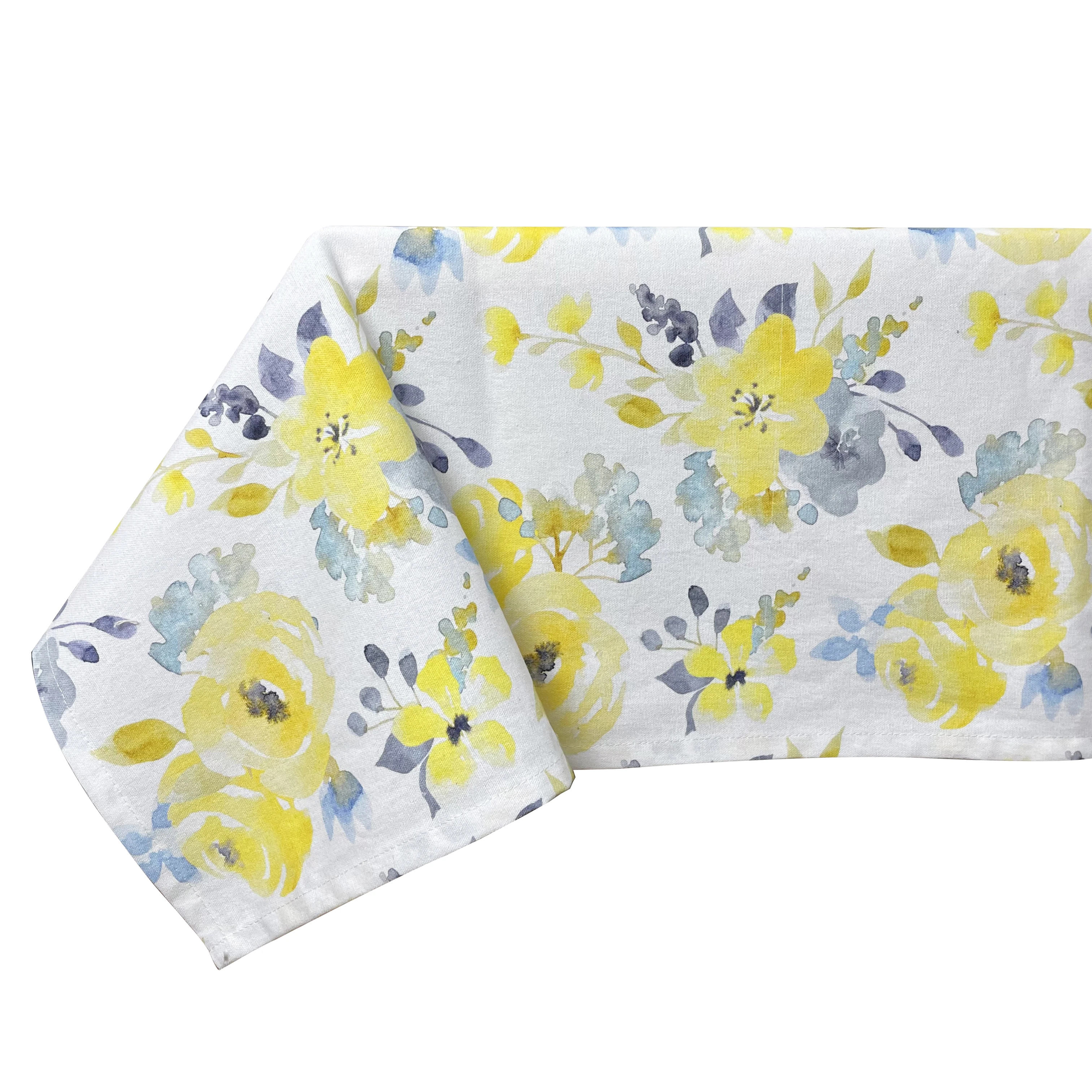 Wholesale Customized Nature Banquet Table Cover White Flower Table Cloth Kitchen Dinning Linen Cotton Restaurant Woven Square