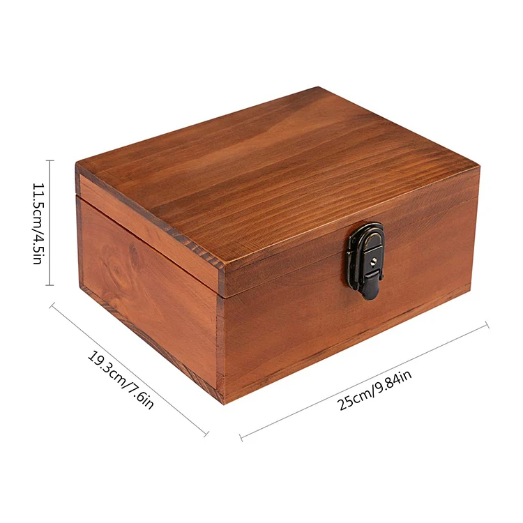 Newell Paper Key Lock Bamboo Stash Chocolate Packaging Wooden Spice Box With Metal Frame