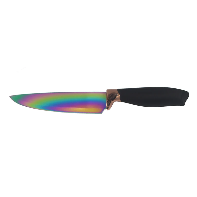 High Quality knife set color plating stainless Steel Kitchen Knife with titanium plating for gift