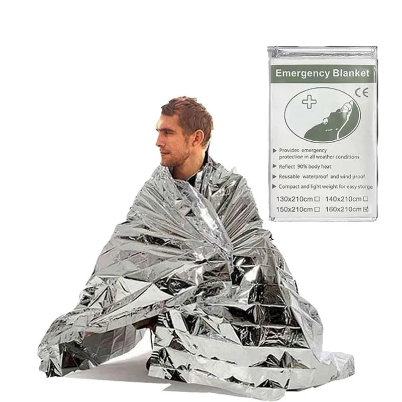 Wholesale  Emergency Blanket Tear Resistant Windproof Sun Protection Thermal Insulation Blanket Hiking Survival First Aid