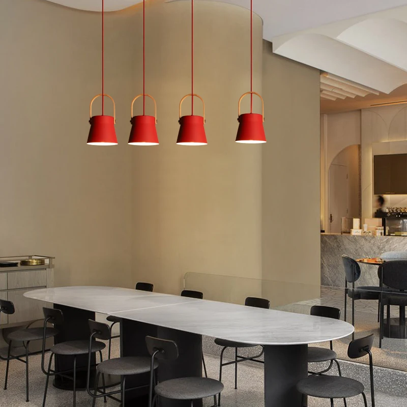 E27 metal industrial  hang light workshop exhibition hall warehouse workshop office gym cafe restaurant red pendant light