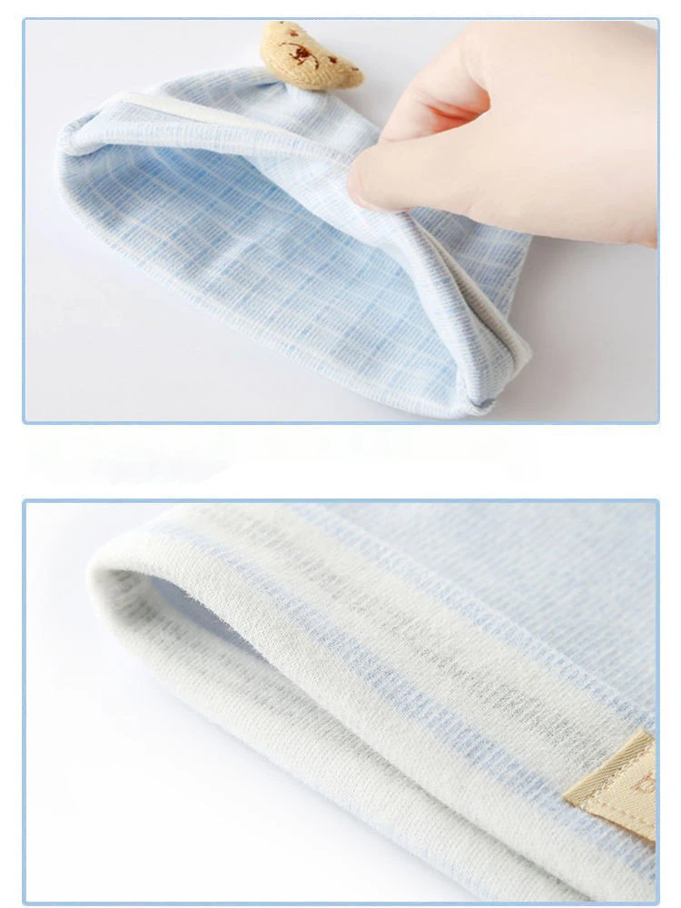 Lovely Winter Spring and Autumn  Infant Beanies 100% Cotton Unisex Knitted Animal Shape Double Layer Hat