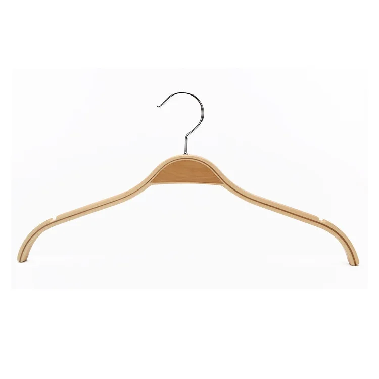 Plywood  non-slip strip  round hook laminated light board hanger wooden clothing store solid wood clothes hanger
