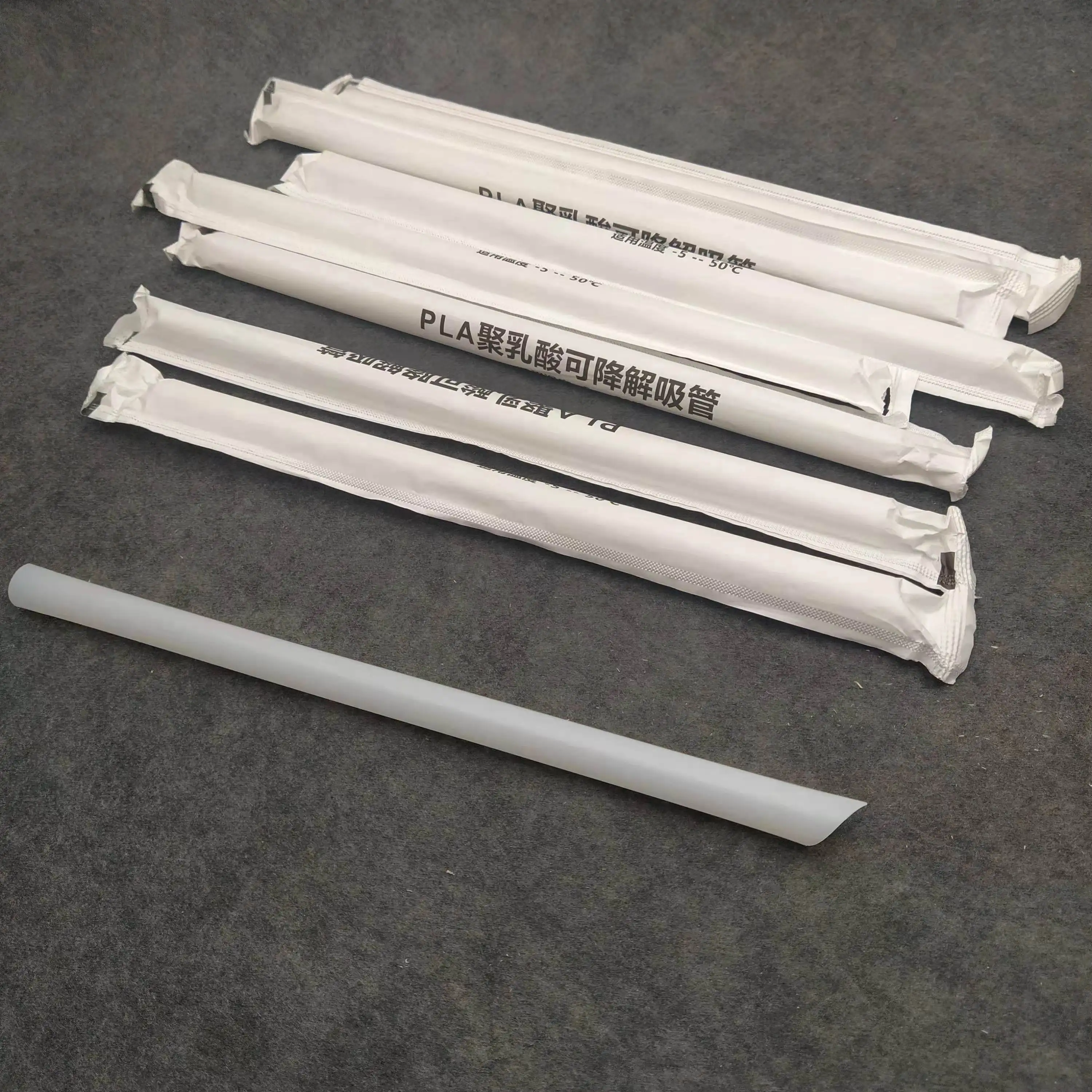 Eco friendly food grade  biodegradable PLA straw for Boba