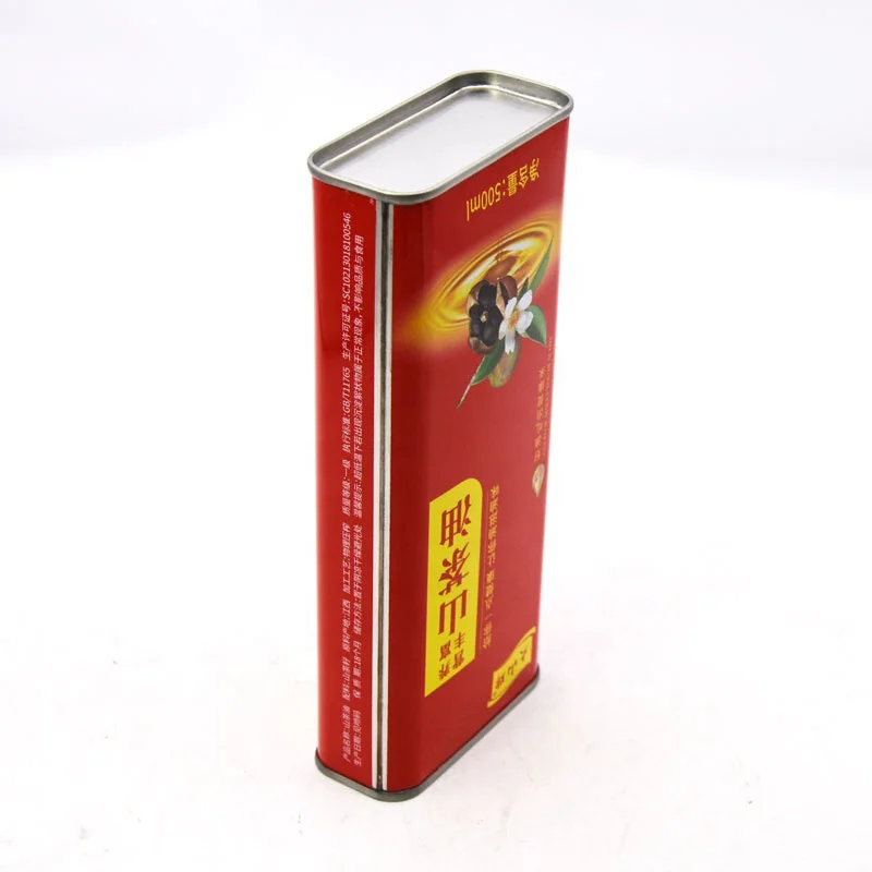 Custom Olive Oil Tin Cans 500ml Olive Oil Tin Cans Food Safe Rectangle Box Packaging Food Grade Olive Oil Tin Metal Cans