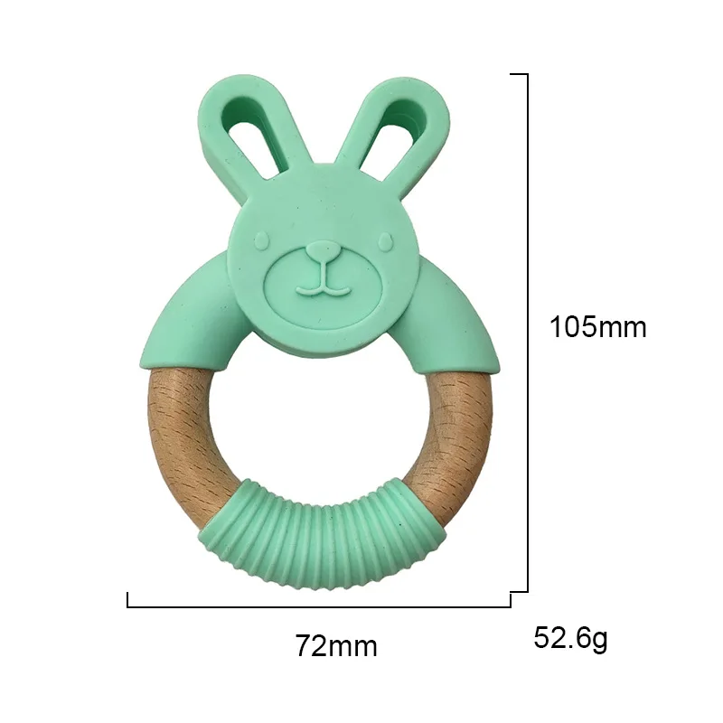 New Arrival Wholesale  Free Baby Chew  Diy Food Grade Silicone Baby Bunny Silicone Teether Set