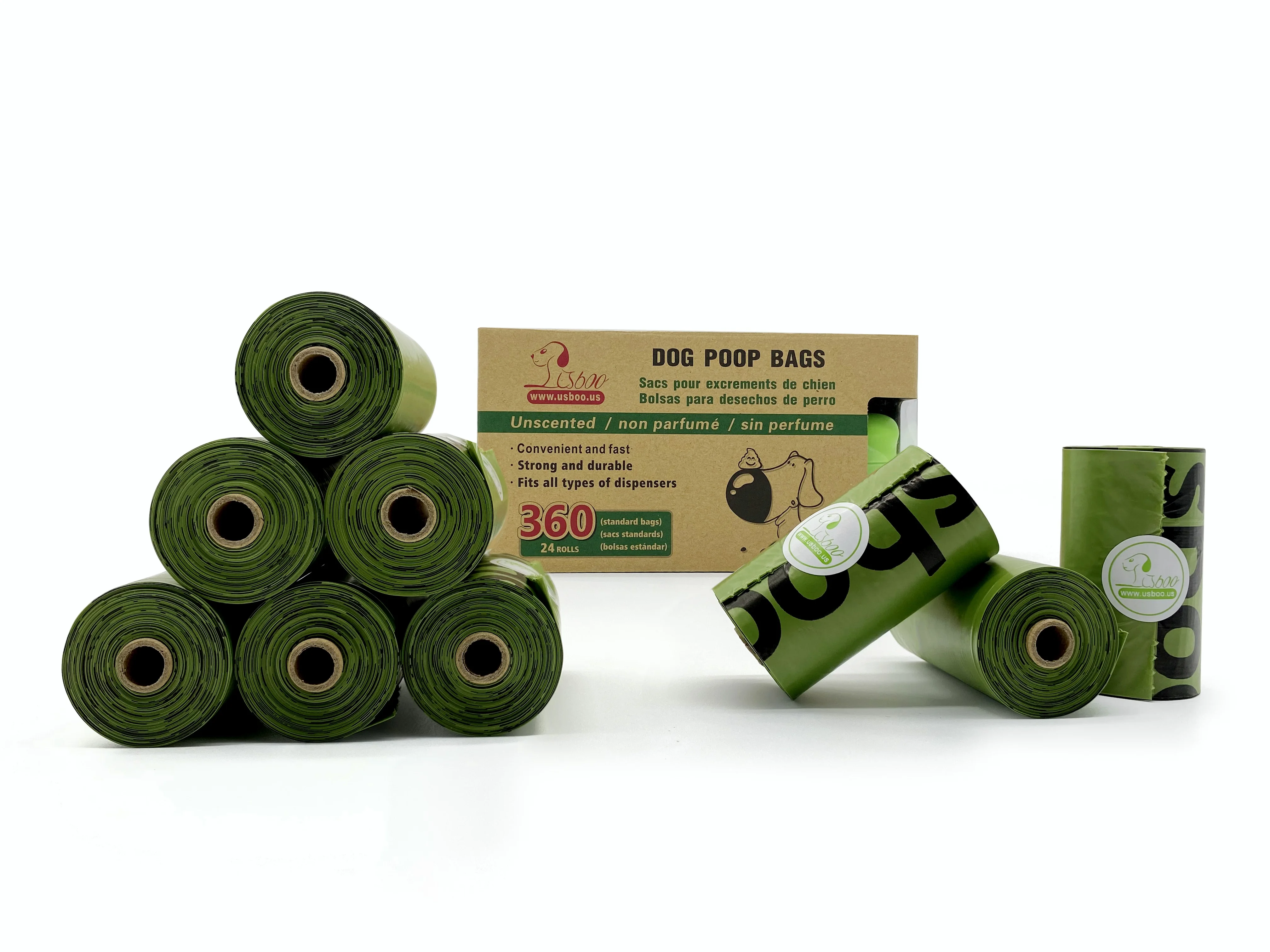 Eco Friendly Dog Poo bag Biodegradable Professional Manufacturer 100% Compostable Plastic Doggy Poop Bag Holder