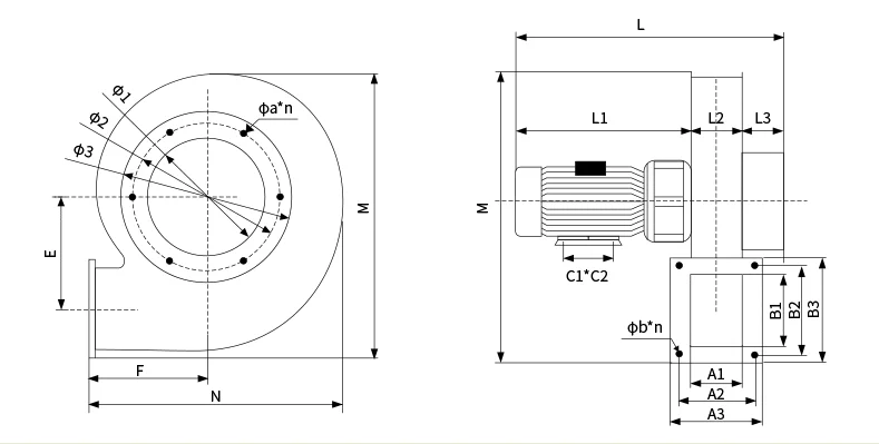 Factory Directly Large flow centrifugal fan Y5-47 High quality boiler 50Hz Blower Fan 220v/380v