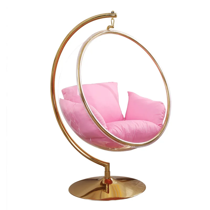 Luxury Stainless Steel Bubble Chair Space Chair Acrylic Swing Rocking Chair Indoor Outdoor Balcony Acrylic Hanging Basket