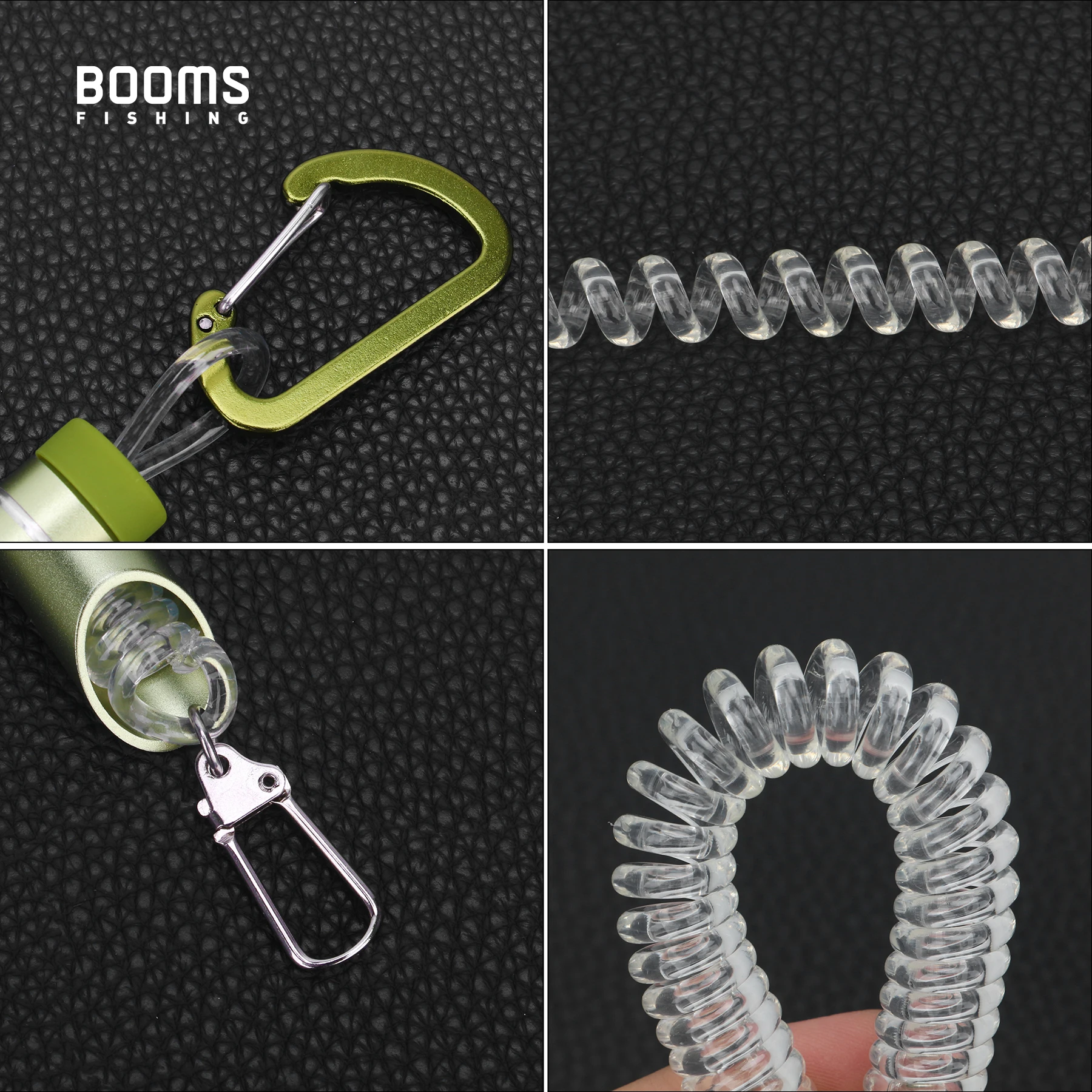 Anti-Loss Fly Fishing Lanyard TPU Retractable Coiled Lanyard Tether with Aluminum Tub Carabiner Horseshoe Buckle For Scissors