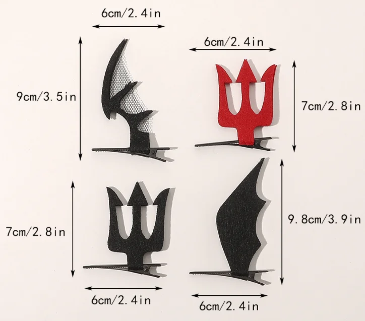 Fancy Dress Ball Duckbill Clip Devil Horn Headband Hair Clips Halloween Hair Accessories For Kids Set