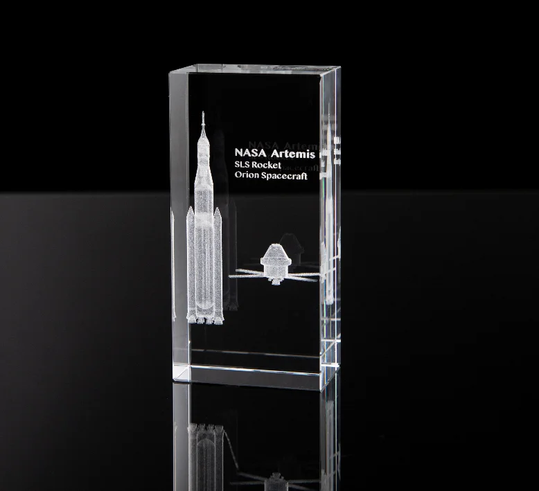 Wholesale trophies made in china clear blank 3d crystal plate parts award 3D crystal customise trophy parts glass shield trophy