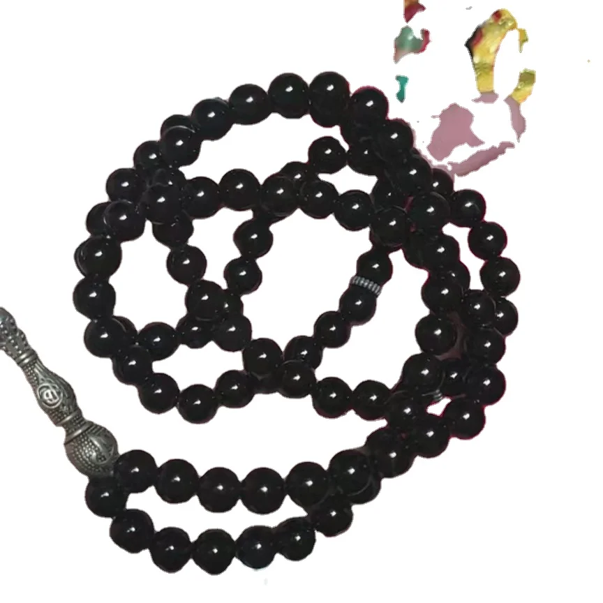 2022 New Design Hot Sale Kuka Islamic Rosaries Prayer Beads Muslim Accessories 99 beads 8MM Agate rosary Tess blue sea