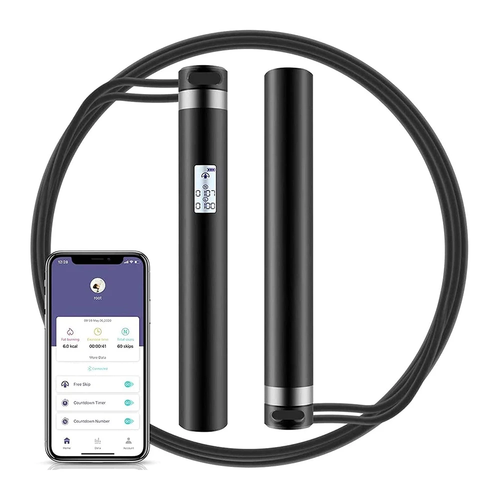 
Smart Jump Rope Fitness Sport Ropes Skipping APP Bluetooth Connection USB Charging Electronic Skipping Rope 