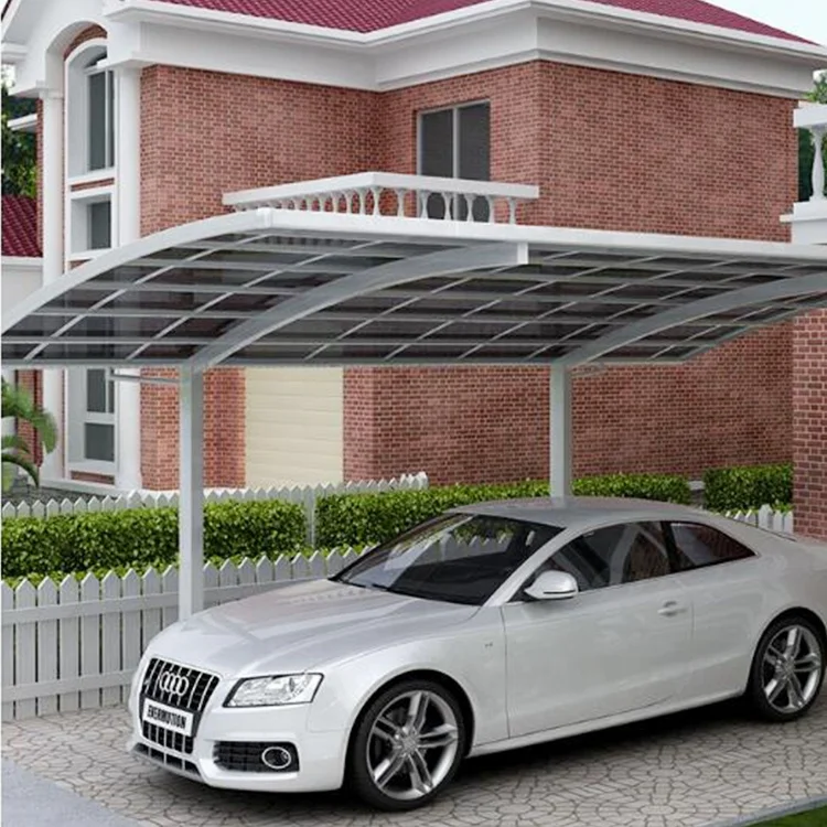  Modern designs carport aluminium garage with arched polycarbonate