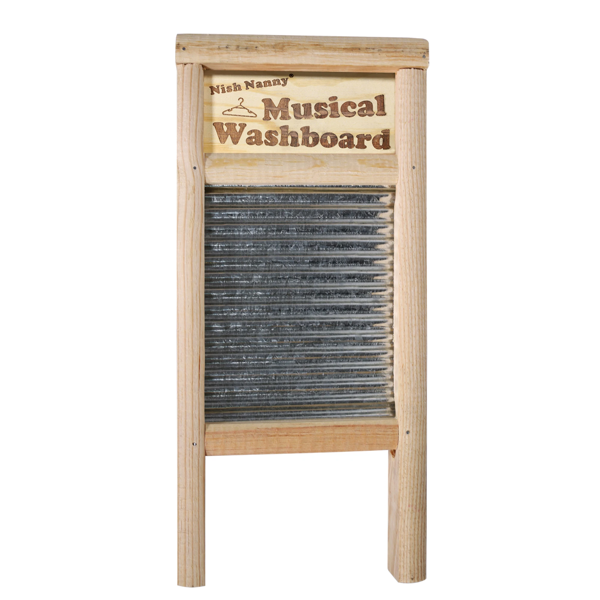 Gibbon Retro Style Large Galvanized Double Face Corrugated Surface Metal & Wood Musical instruments Washboard