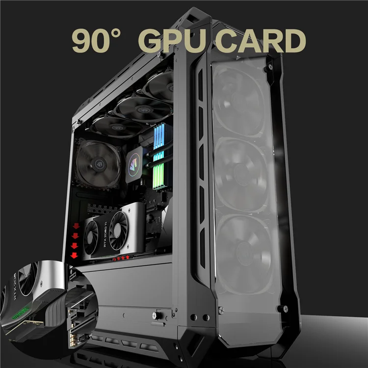 Extreme High Speed Rotatable Riser Cable Pcie 3.1 Pro 16x 90 Degree Vertical Gpu Mount Gpu Extension Cable