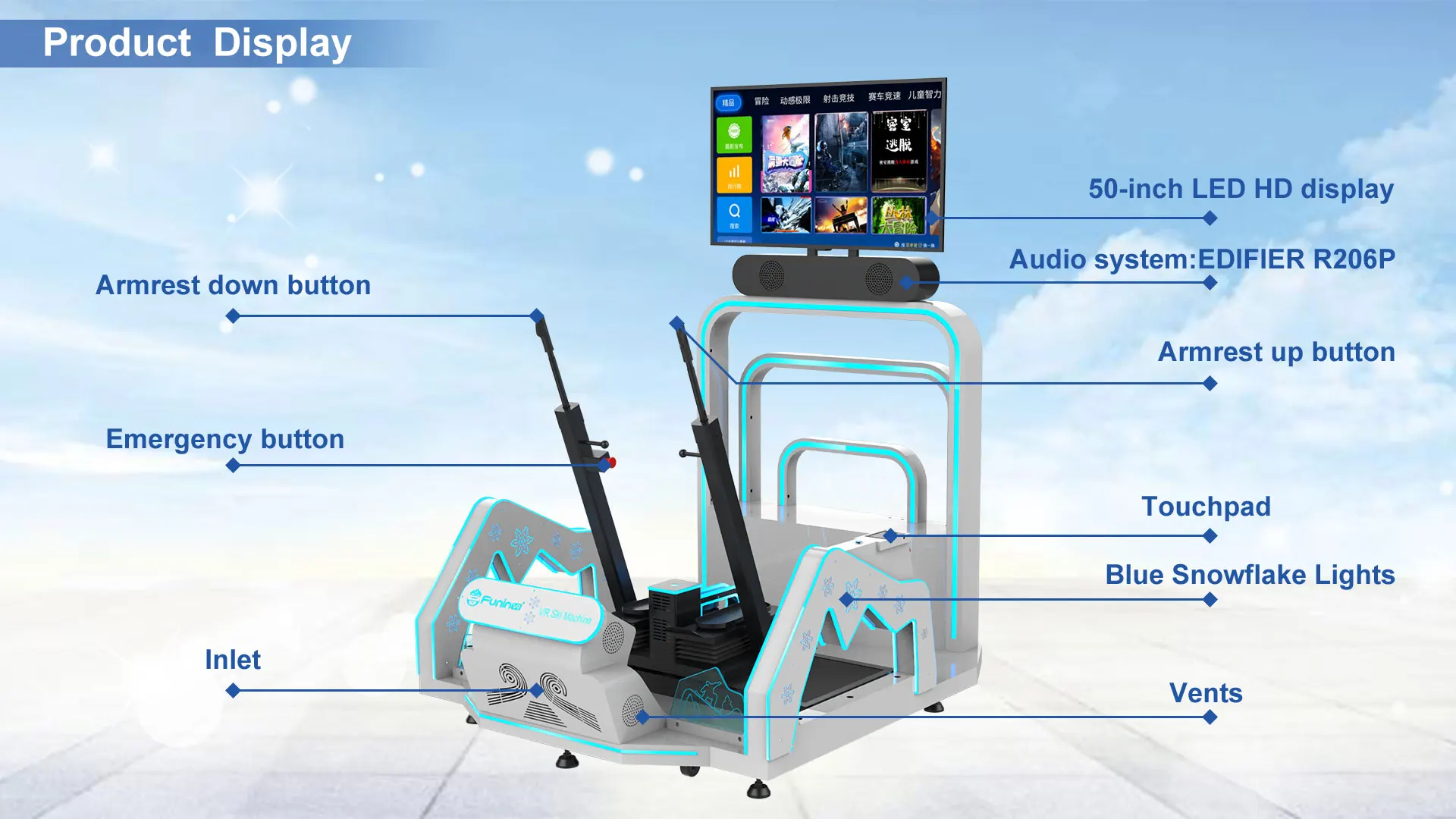 VR Ski Simulator and 9D VR Simulation rides Virtual Reality Theme Park Rides for Shopping mall indoor park