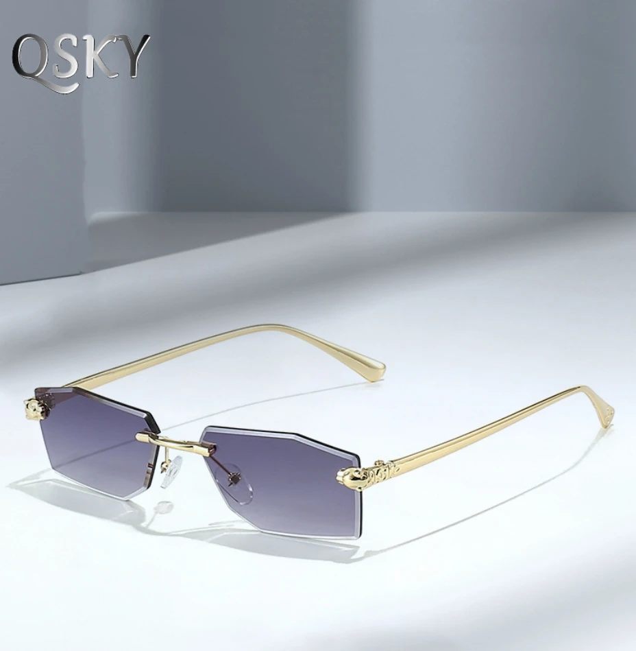 2025 Custom Logo Luxury Polygon Fashion Cut Out Edge Sun Glasses Oversize Gradient Colorful Designer Sunglasses for Men Wom