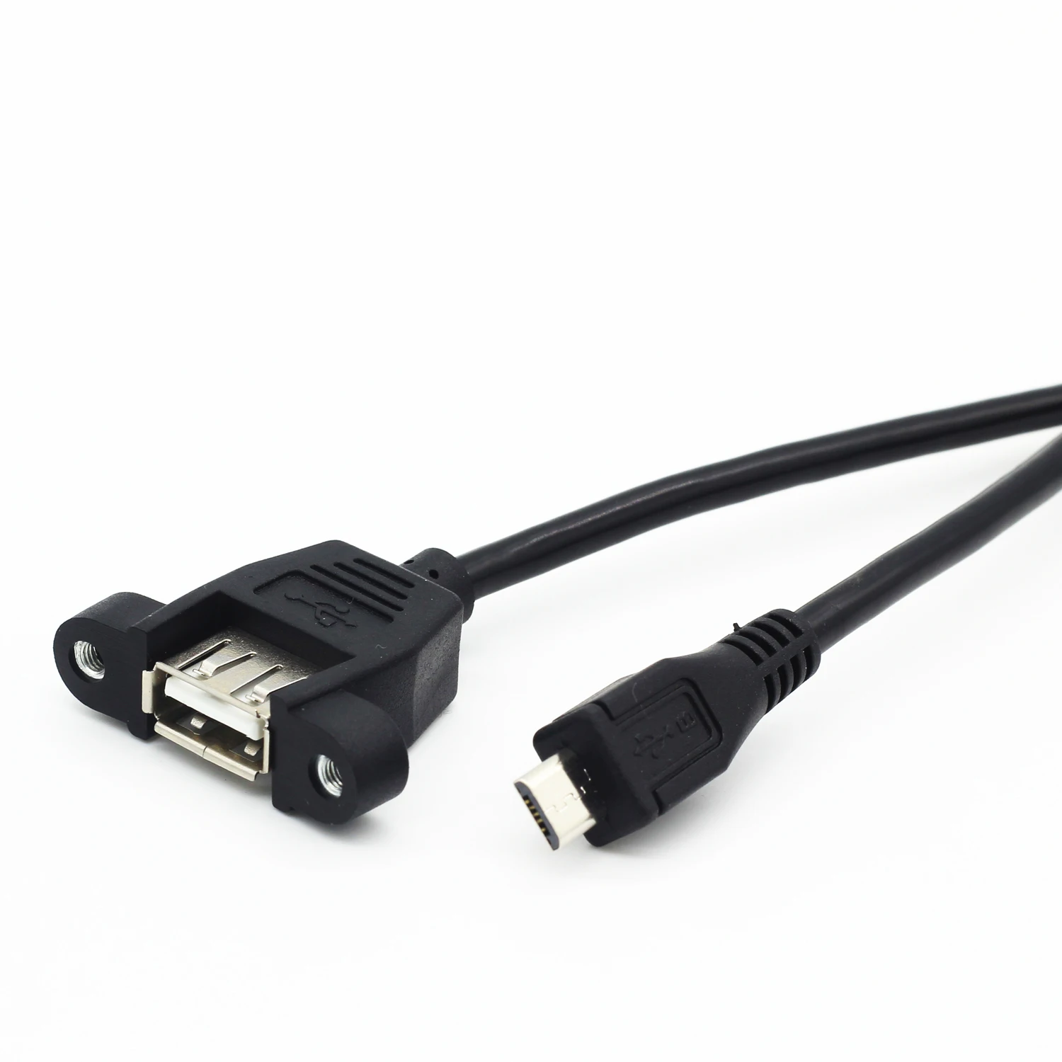 Кабель с разъемами микро-usbи USB A Разъем с винтовым замком Micro 5pin с портом «папа» для USB с портом «мама» для крепления на вводный панель кабеля