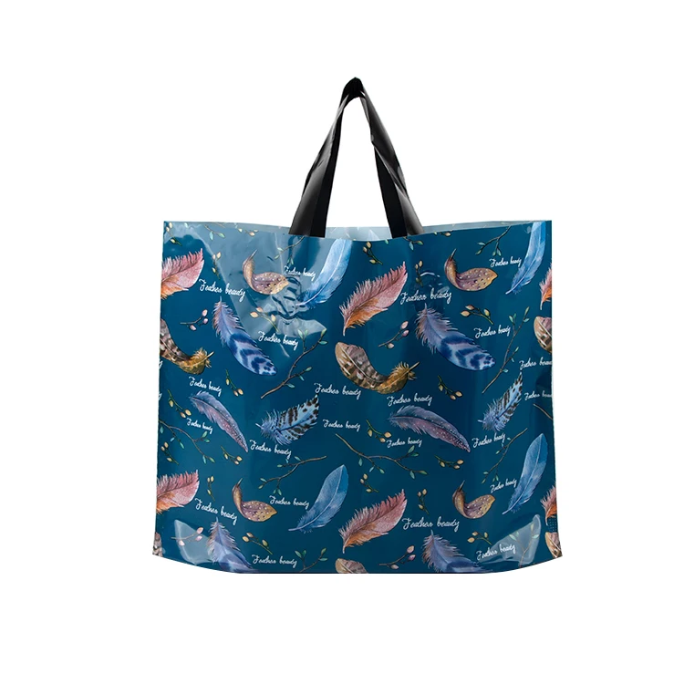 Custom printed tote PE pe shopping bag with logo packaging shopping PE plastic tote bag