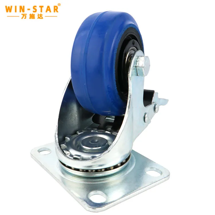 WINSTAR 3 4 5 inch heavy duty caster wheels with brake high quality industrial castors
