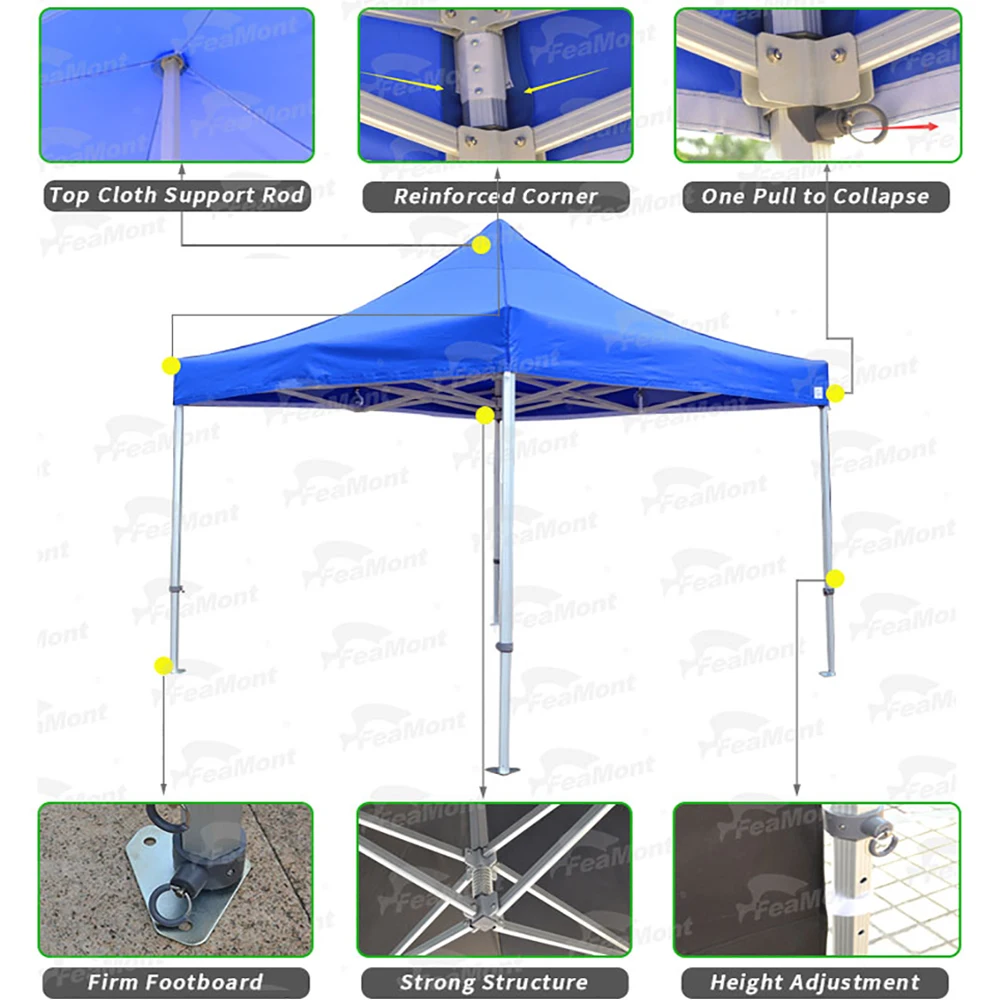 FEAMONT Custom Design Folding Tents 10X10 Pop Up Tent Market Promotional Gazebo Canopy Tent