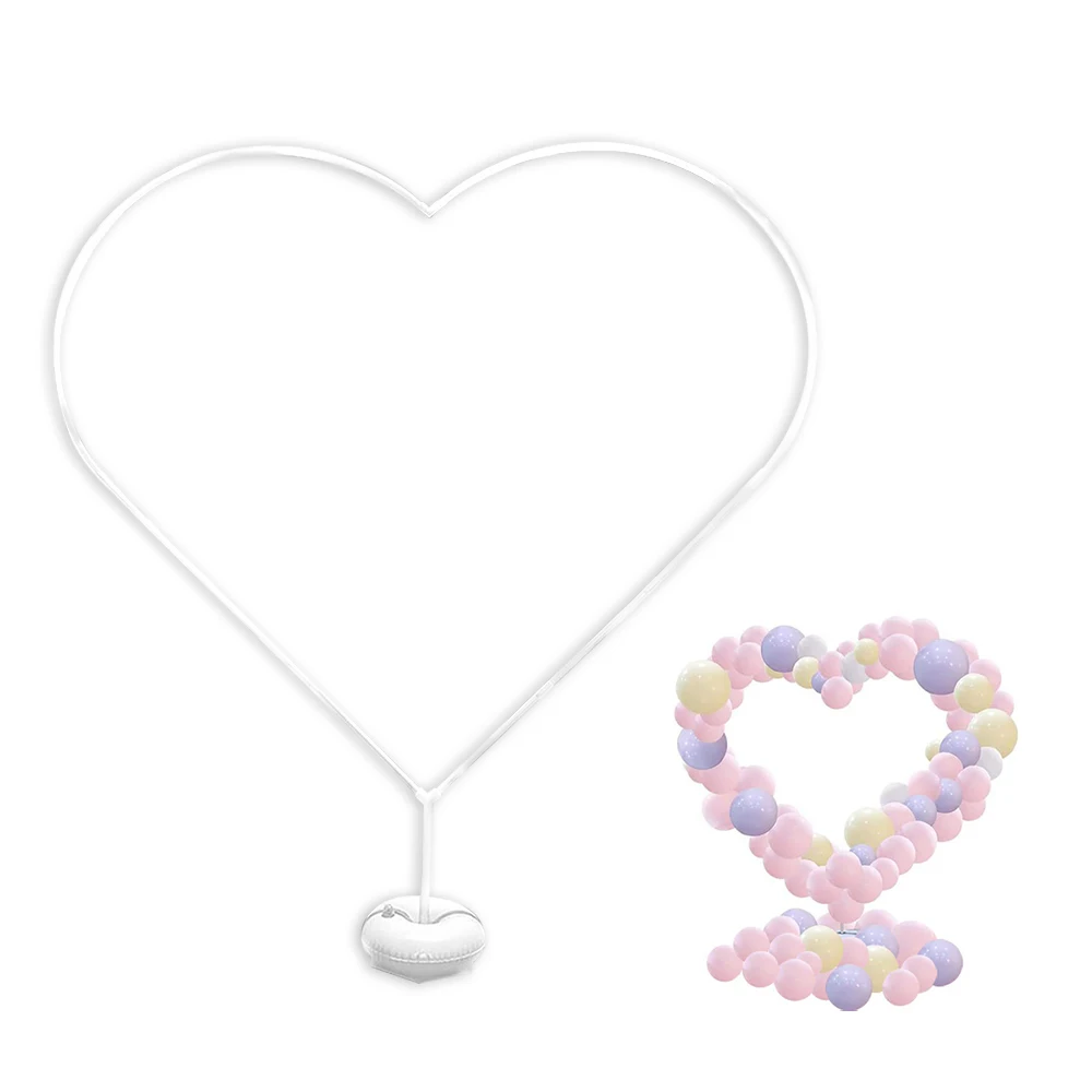 Balloon Column Arch with Base Heart Shaped Stand Frame Display Kit for Wedding Birthday Party Background Decor Supplies
