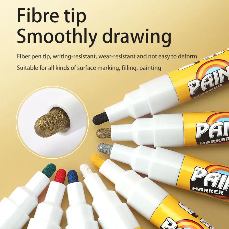 New Arrival Custom 8 Colors Dual Tip Fine Line Thick Line Liquid Paint Marker Twin Tip Marker