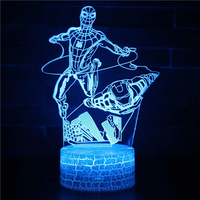 Novelty Acrylic 3D illusion Night Light Anime Character 16 Color Led Night Light Bedside Lamp for Child Bedroom Decoration Gifts