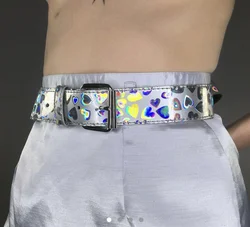 Factory Custom Sweet Heart Laser PU Belt Decor