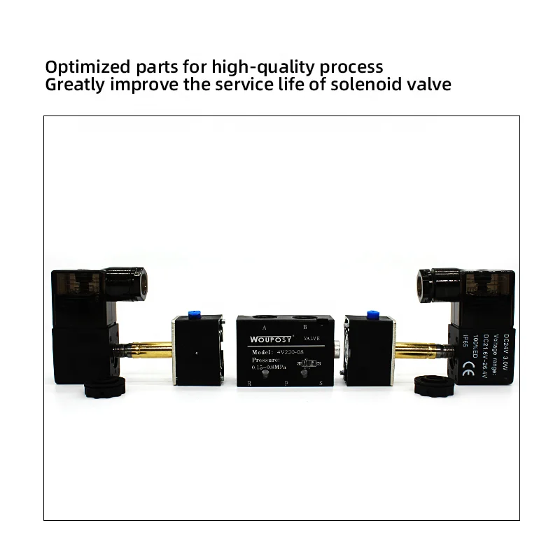 Double head cylinder reversing valve 4v220-08 pneumatic accessories solenoid valve