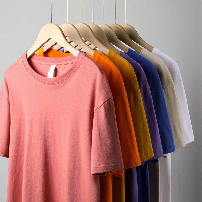 205Gsm Comfort Colors New Style Plain White Black Custom Puff Print Yellow T Shirt Men