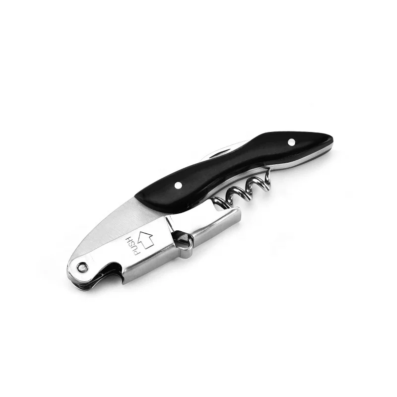 Low Price Promotion Gift Beer Bottle Opener Red Wine Corkscrew Opener With Foil Cutter