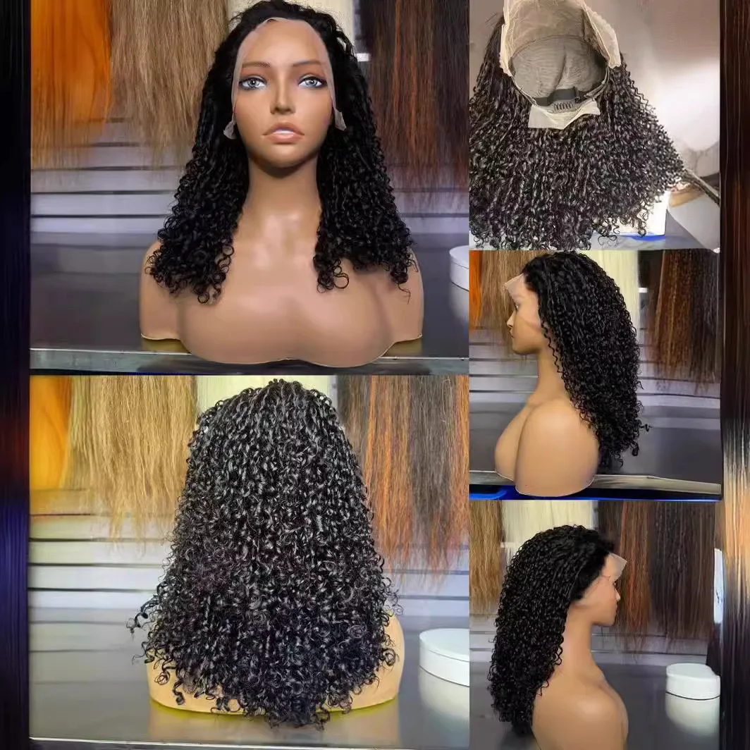 13x4 Super Double Drawn SDD 250% Density Lace Frontal Wigs Pixie Curly Wig Black Women Long Length Transparent Lace Swiss Lace