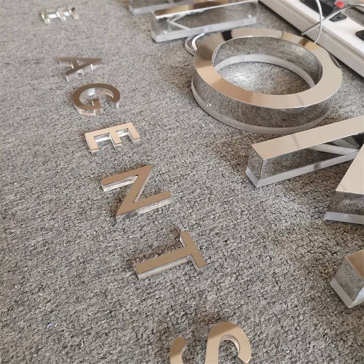 Custom LED Sign Mirror Sliver Stainless Steel Backlit Sign