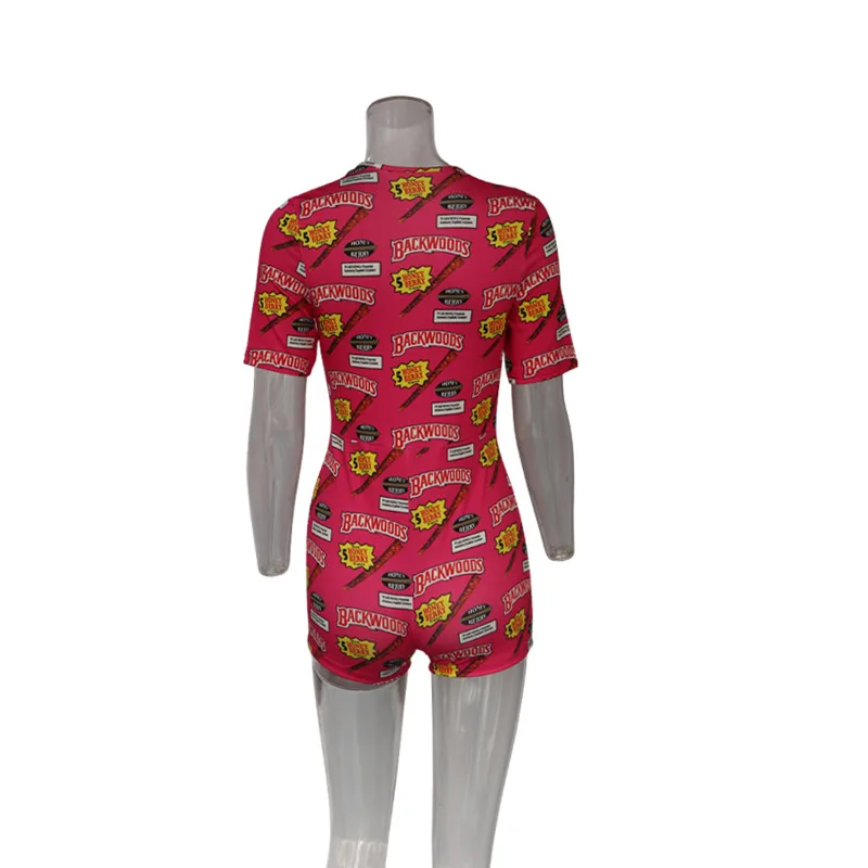 
Wholesale Custom Short Cookie Rose Red Backwoods Cute Jumpsuit Plus Size Sexy Women Nightwear Onesie Adult Pajamas 