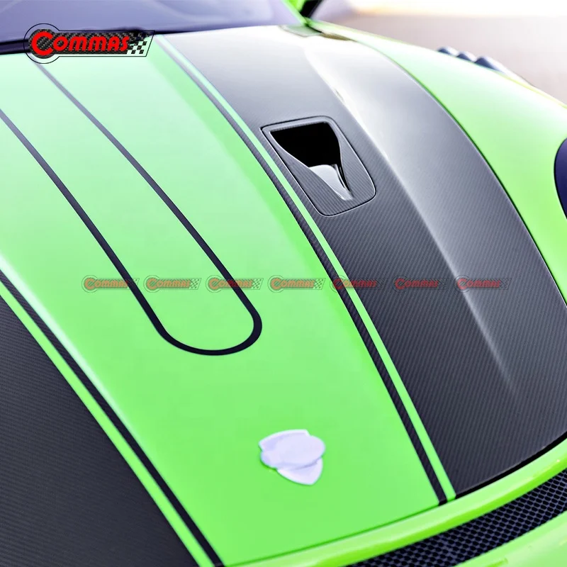 Auto Exterior Decorative Air Flow Intake Scoop Bonnet Vent Strip For Porsche 991.2 GT3RS Style