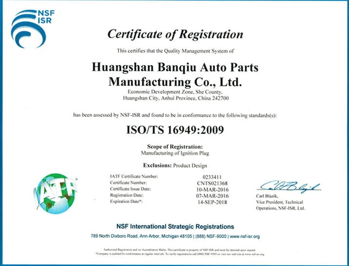 Auto Spark Plug BK6RE-11 Denso K20PR-U11 for BYD G3 / F3 / G5