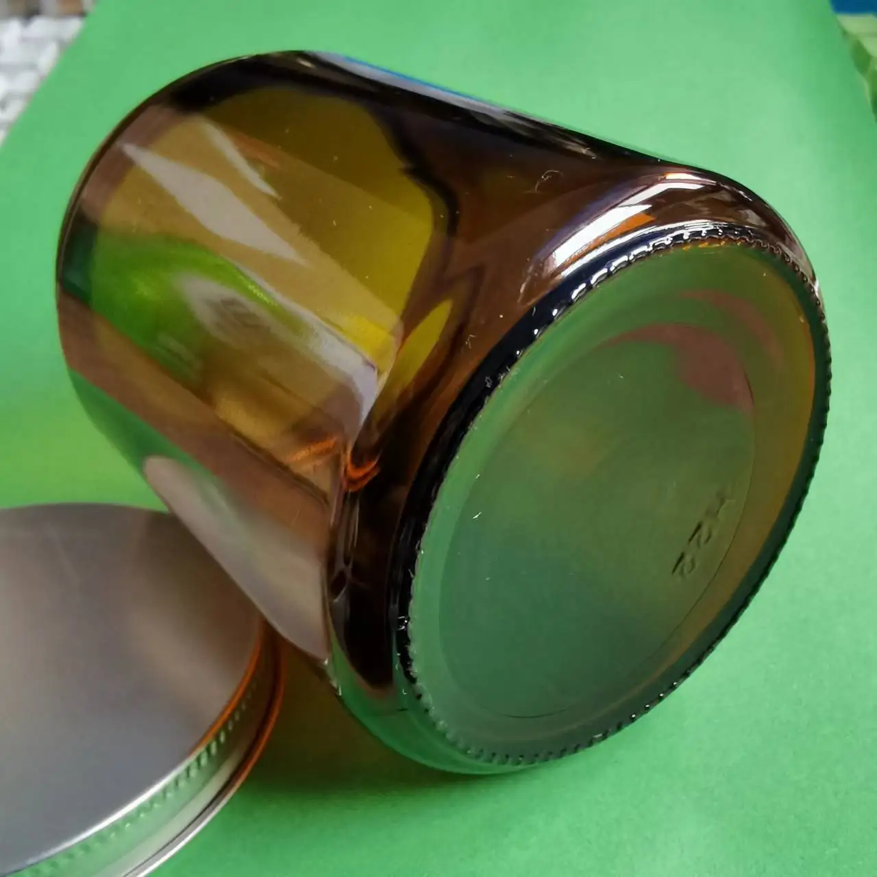 Оптовая Прямая сторона 9 унций Янтарная стеклянная банка для свечи