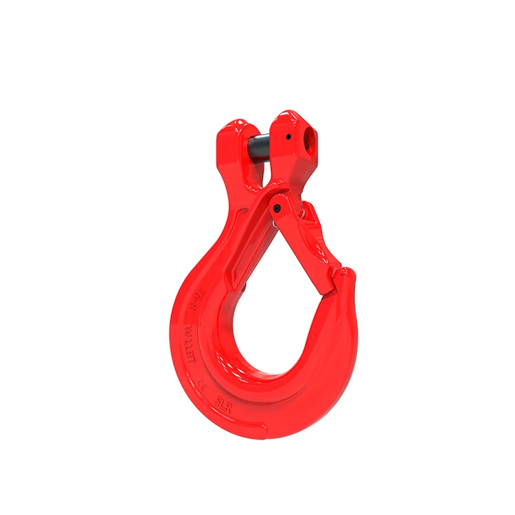 Shenli Rigging g80 alloy steel clevis sling hook with forged latch/10 ton lifting hook