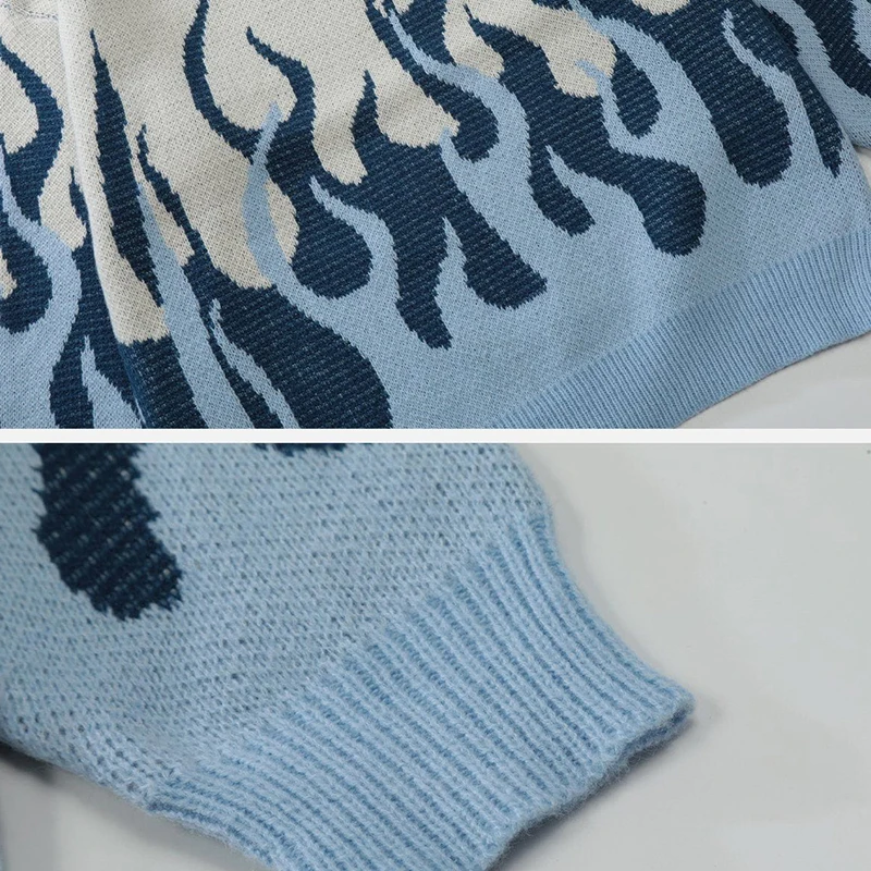 Xiaoxin Boy Brand Jacquard Design 100%cotton Men Fashion Custom Knitted Sweater Flame Plus Size Sweaters