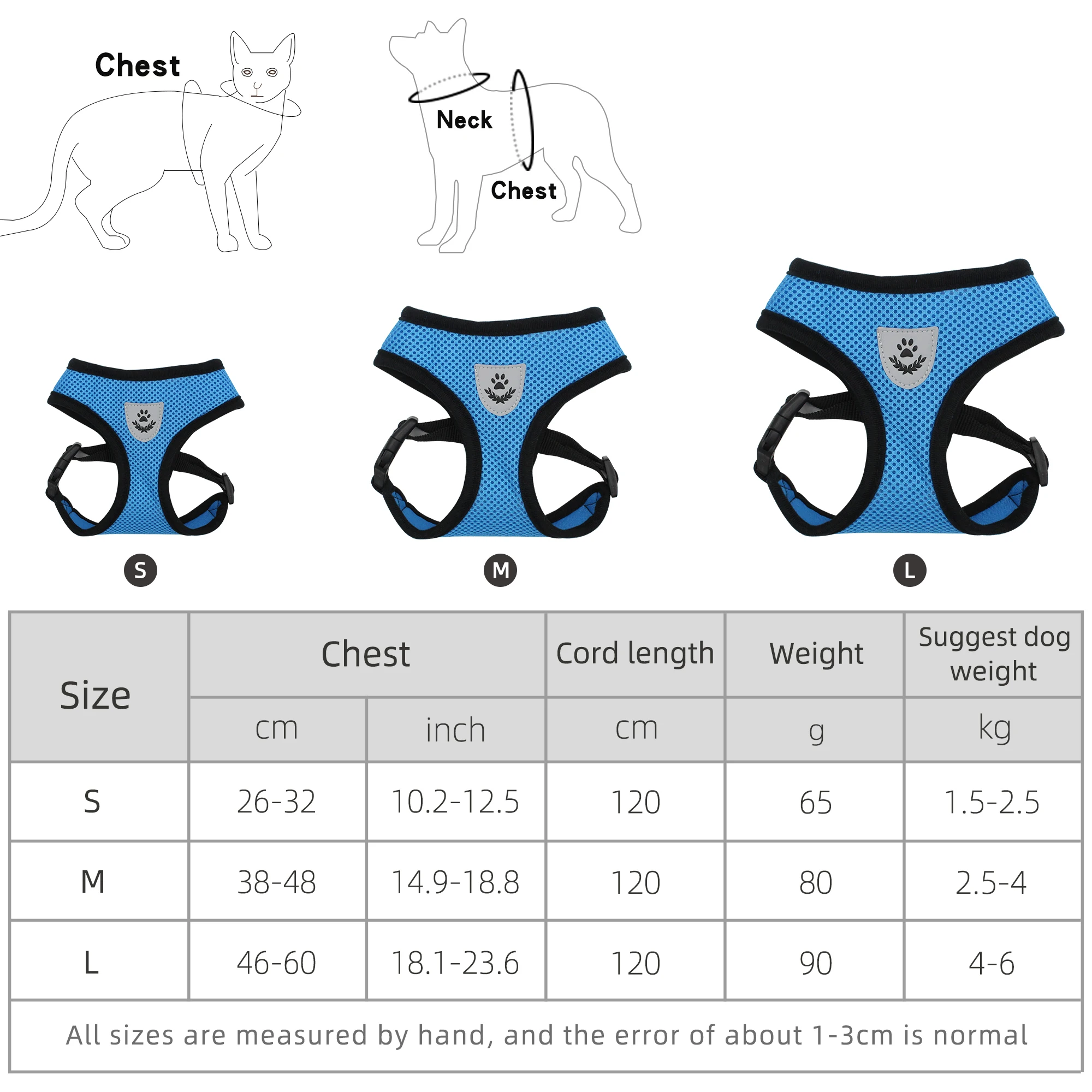 Dog vest harness pet harness collar and leash set cat reflective private label dog harness