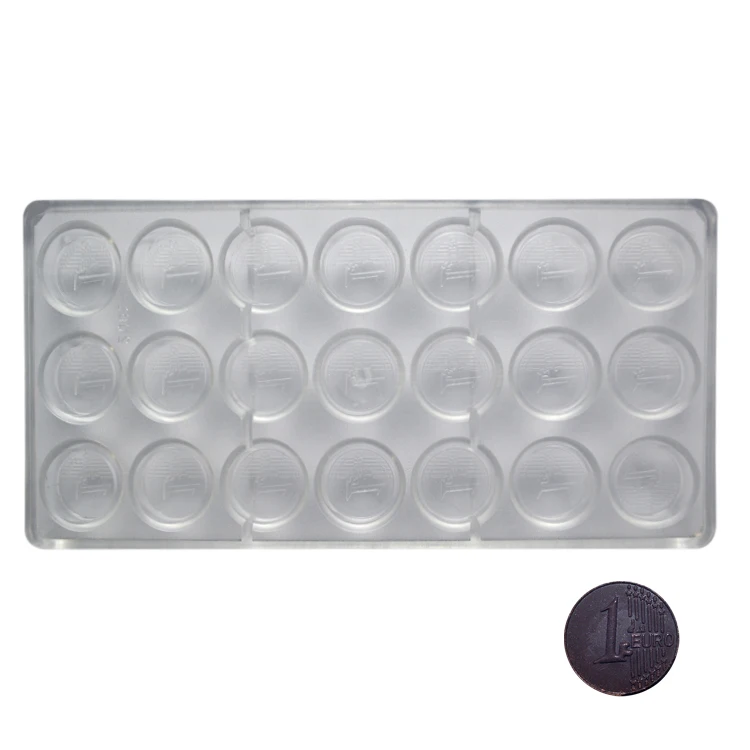 Customized European Coin Shape Cake Mould Rectangle PC polycarbonate chocolate molds