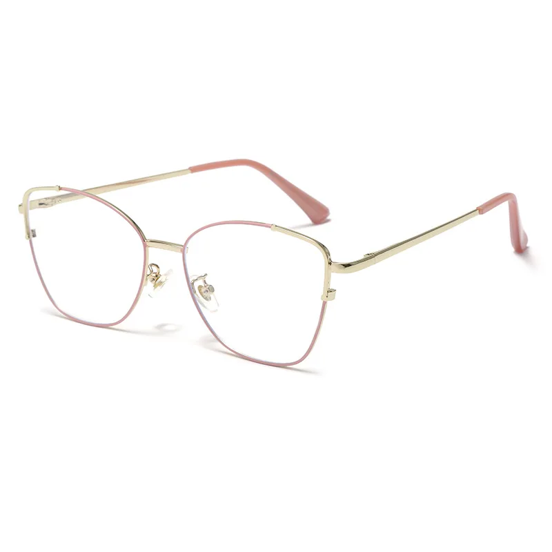 Cat Eye Vintage Photocromic 2 in 1 Besi Frame Kacamata Computer Photochromic Anti Radiasi Optical Glasses Frames