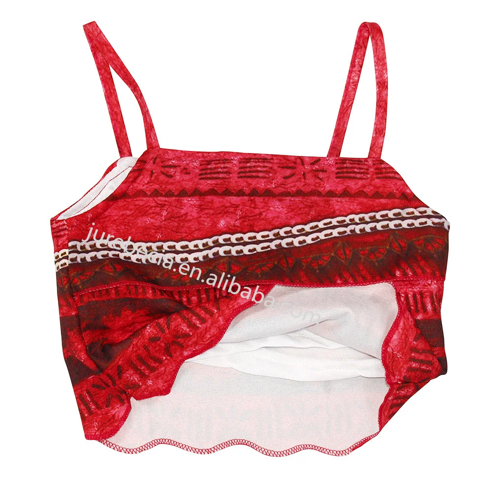 Sleeveless Two-Pieces Skirt Set Little Girls Summer Dresses Toddler Kids Halloween TV & Movie Adventure Moana Princess Costumes