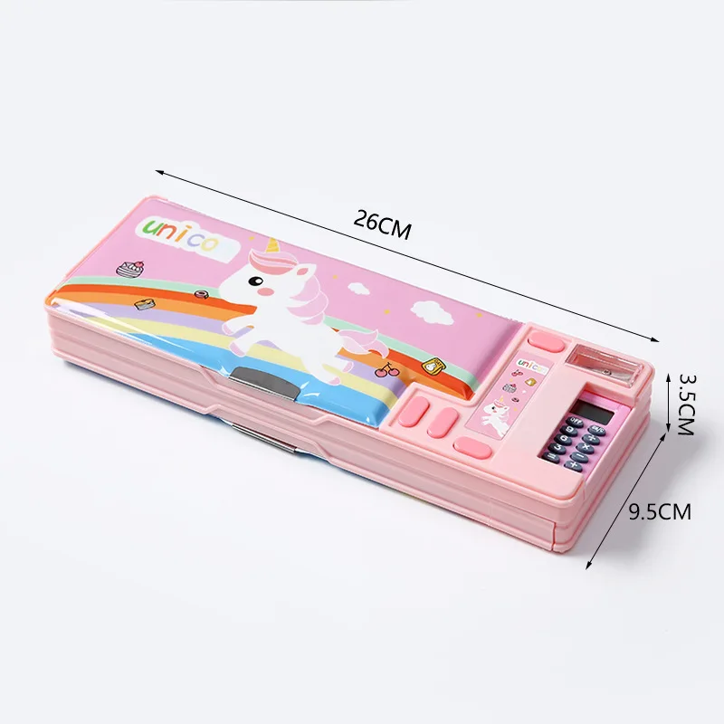 DL5 Plastic multi function magnetic kids pencil box smart stationary box school kids pencil case for kids girls