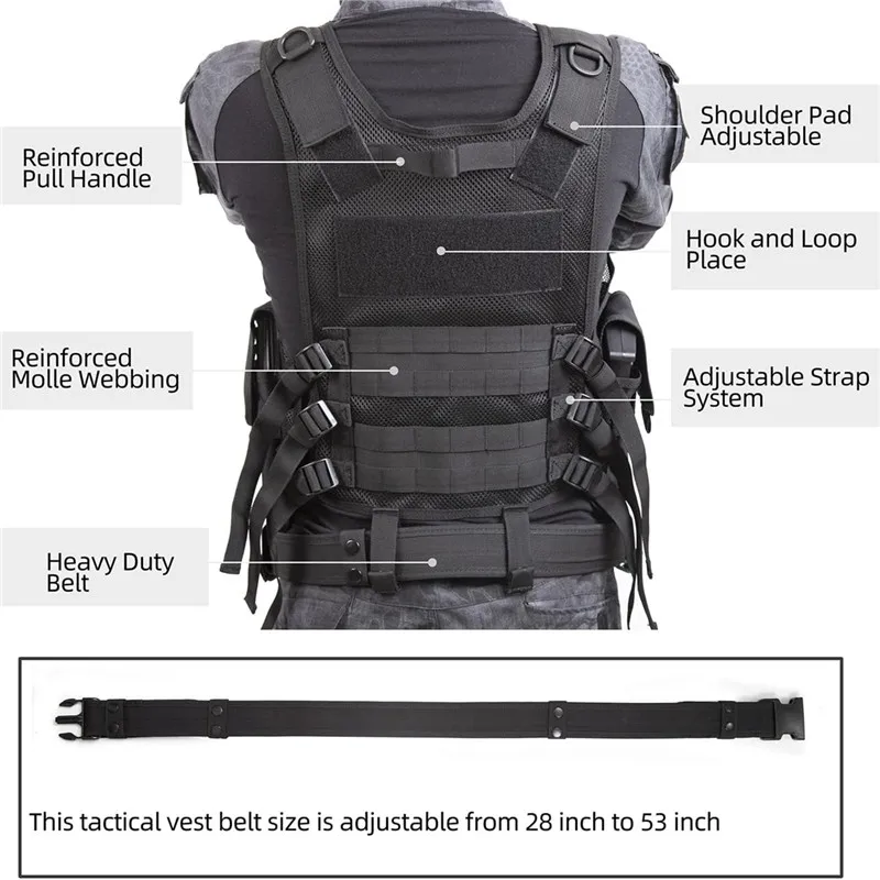 Breathable Molle Tactical Vest Combat Armor Vests Security Guard Hunting Outdoor CS Game Training Jacket