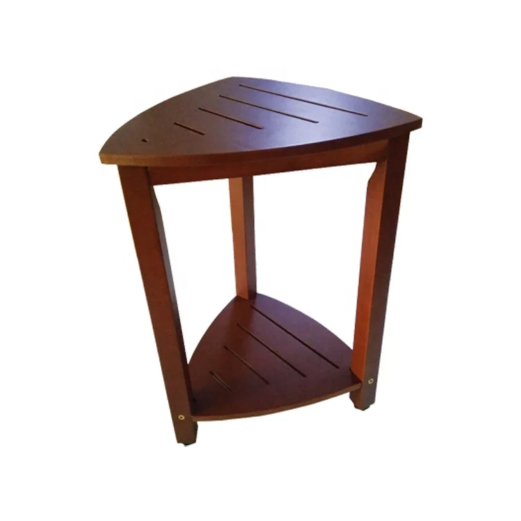 
Прочная бамбуковая угловая скамейка для ванной и душа, стул для хранения с полкой 