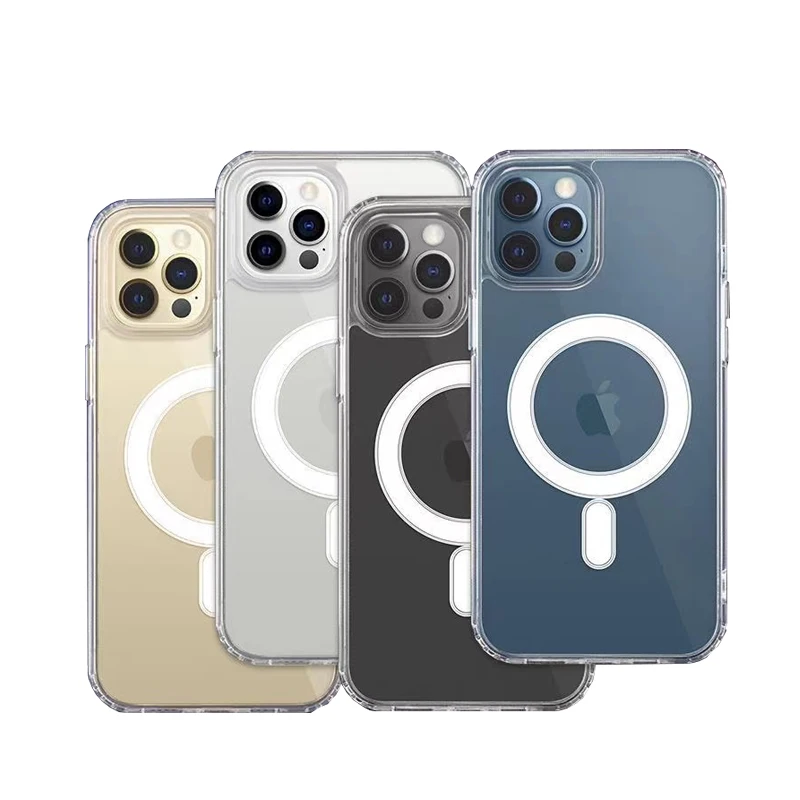 for iPhone 12 13 crystal clear magnetic phone case For Apple iPhone 13 Magnetic Clear Case